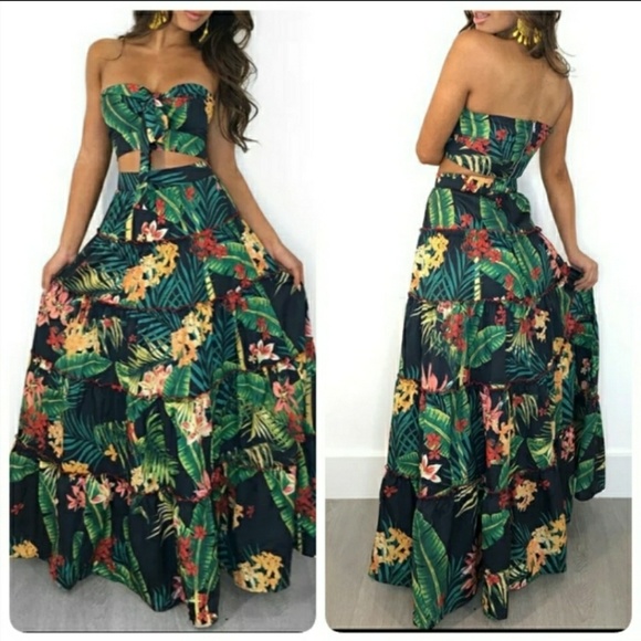 Boutique Dresses & Skirts - Bohemian Two Piece Skirt Set Maxi